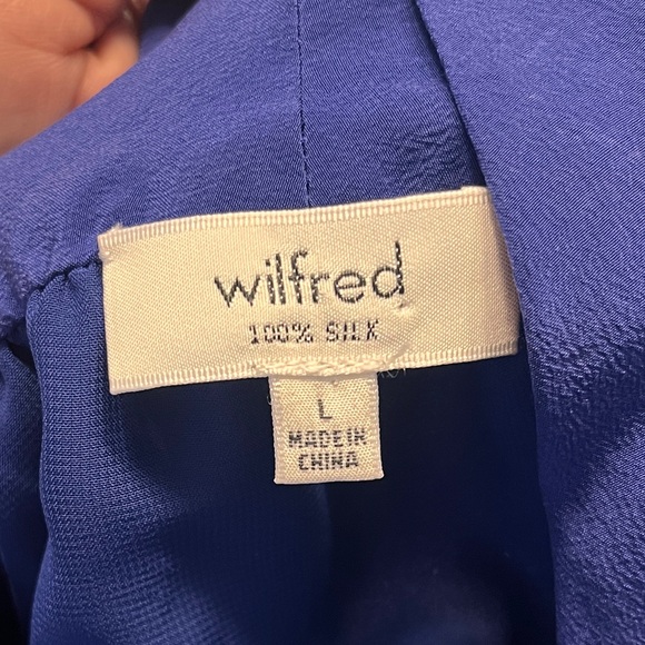 Aritzia Wilfred Royal Blue Sleeveless 100% Silk Sabine Dress Large - Picture 6 of 9